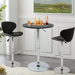 Bar Table Pub Table Counter Bistro Round Table Adjustable Height Dining Table - Picture 1 of 8