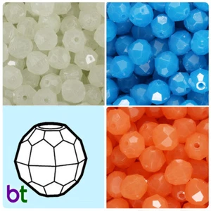 BeadTin Glow 12 mm facettierte runde Bastelperlen (180 Stück) - Farbwahl - Bild 1 von 5