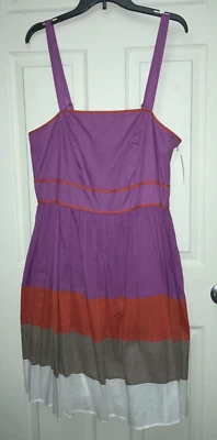 Nuevo JESSICA SIMPSON Algodón Solero 14 14W Berry Purple Multi $118 Nuevo con Etiquetas Foto 1 de 4
