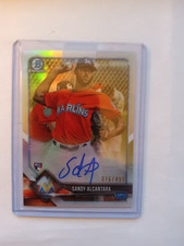 2018 Bowman Chrome Refractor /499 Sandy Alcantara #BCRA-SA Rookie Auto RC