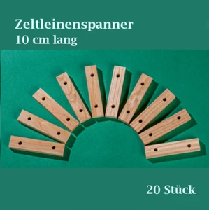 20 Stück 10 cm Zeltleinenspanner Holz Zeltspanner Seilspanner Zweilochspanner - Bild 1 von 3