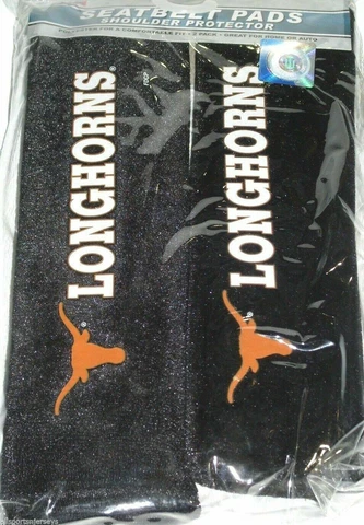NCAA Texas Longhorns Seat Belt Pads Velour Pair by Fremont Die Cover