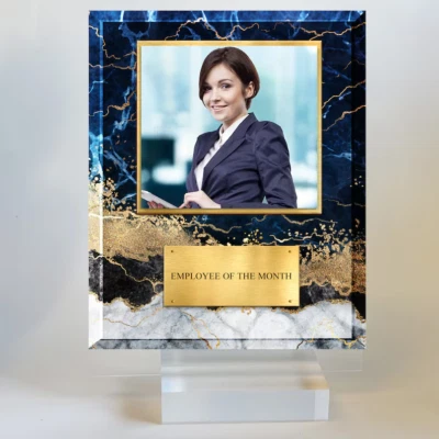 TINA&CO Custom Employee of the Month Photo Plaque – Personalized Team Award Gift