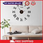 hot DIY Wall Clock 3D Number Electronic Clock Home Office Punch-free Traceless C