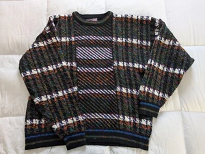 Vintage Concrete Coogi Style Sweater Men's Large Multi-color Knit Oversized  - Picture 1 of 14