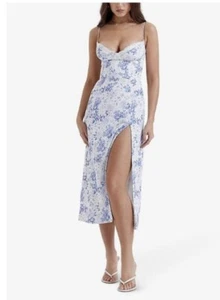 house of cb CHARLOTTE BLUE PRINT CORSET MIDI DRESS size small D cup $278 - Picture 1 of 9