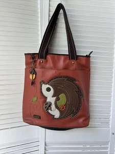 CHALA Hedgehog Deluxe Everyday Tote Vegan Leather Handbag Hedgehog Mushroom - Picture 1 of 8