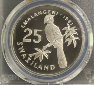 Swaziland 1981 25 Em / Diamond Jubilee / Km34 / PCGS PR69DCAM/ Nice Silver Coin! - Picture 1 of 6