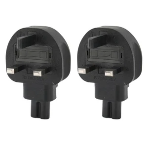 2x To IEC 320 C7 Power Adapter Universal Standard Heavy Duty Computer Power NEW - Afbeelding 1 van 12