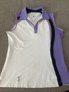 Camisa de golf para mujer cola pequeña S sin mangas top damas púrpura blanco - Imagen 1 de 6