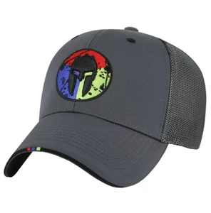 SPARTAN CYPRUS STRETCH FIT HAT Gray Raised Embroidery Curved Visor - Picture 1 of 7