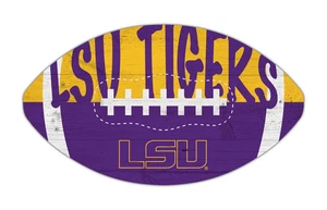 LSU Tigers 12" Football Shaped Sign - Picture 1 of 1