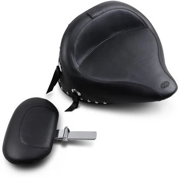 Assento solo Mustang cravejado com encosto 79104 para 84-99 Harley Davidson Softail - Imagem 1 de 1