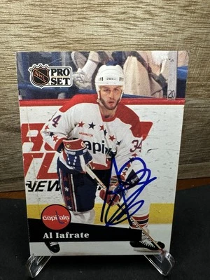 1991-92 Pro Set Al Iafrate Washington Capitals #250 In-Person ON-CARD AUTO - Image 1 of 2