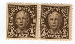 Scott #551 Nathan Hale Pair of Stamps - MNH #2 Left Edge VF/XF - Picture 1 of 2