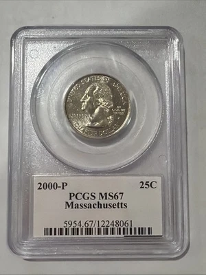 2000-P Washington State Quarter Massachusetts PCGS MS67 - Image 1 of 2