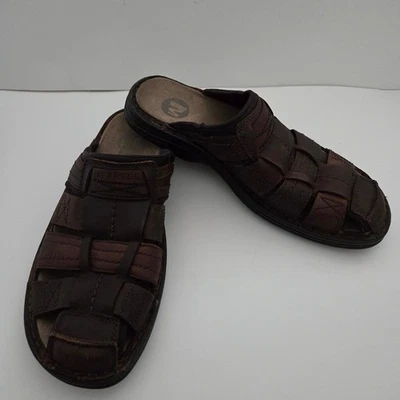 Sandalias de pescador Merrell World Reaction Bracken de cuero talla 11 marrón sin cordones Foto 1 de 4
