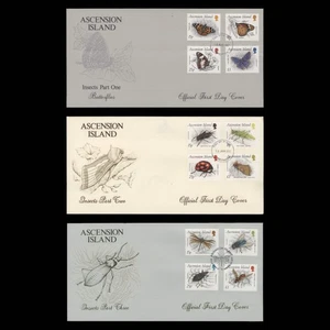 Ascensión 1987-89 Insectos Primer Día Cubiertas - Imagen 1 de 1