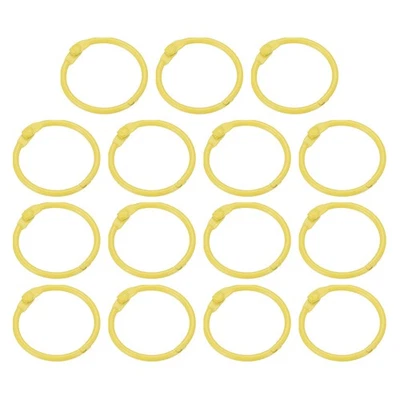 Anillos de encuadernación de hojas sueltas de 1 pulgada, paquete de 15 llaveros de metal coloridos hágalo usted mismo, amarillo Foto 1 de 4