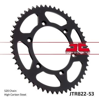 JT Rear Sprocket 53/520 Black Pitch :520 Fits Husqvarna CR 250 1993-2005 - Image 1 of 4