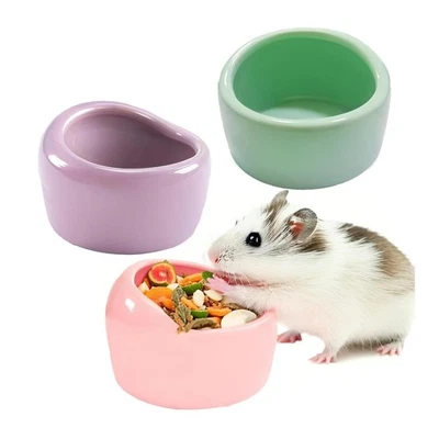 3 PCS Ceramic Hamster Bowl Small Animal Food Dish Prevent Knocking Over - Imagem 1 de 4