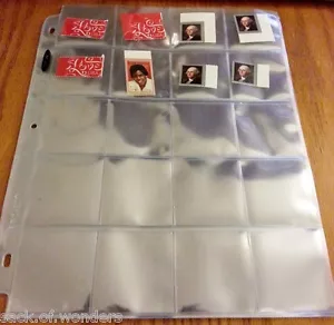 5x Briefmarkenhalter Einsätze Hüllen Sammlung Seiten 20 Taschen für 3-Ring Mappe - Bild 1 von 2