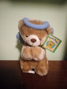 Alas de oso de ángel de oración a la hora de acostarse de peluche y halo azul - con etiqueta - Imagen 1 de 1