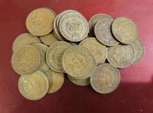 Lote de 10 monedas centavos cabeza india 1858-1909 ~ circo promedio ~ al menos 3 son anteriores a 1900 ~ - Imagen 1 de 3