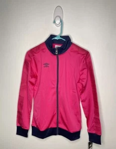 Umbro Double Diamond Track Jacket Girls Size 16 Pink Full Zip Active Wear Soccer - Picture 1 of 3