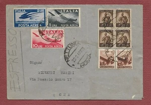 storia postale Democratica bassi valori e Posta Aerea per Espresso Nettunia 1946 - Foto 1 di 3