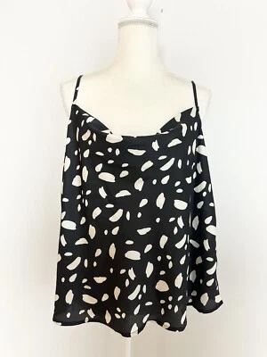 Old Navy Womens Camisole Tank Size XL Black White Animal Print Adjustable Strap - Image 1 of 4