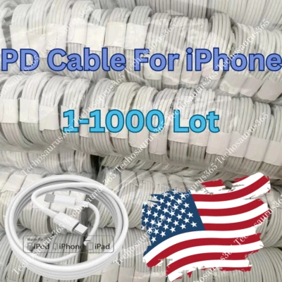 PD USB Type C USB C Fast Charger Cable Lot For iPhone 14 13 12 11 XR XS Max 8 7 - Изображение 1 из 4
