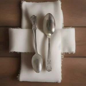 2er Set Vintage Old Company Teller Löffel H Monogramm 6" Besteck Abendessen Vintage - Bild 1 von 9