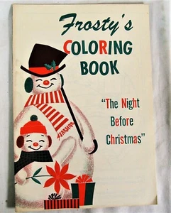 Vtg Garrett National Bank Frosty's Coloring Book The Night Before Christmas NOS - Picture 1 of 3