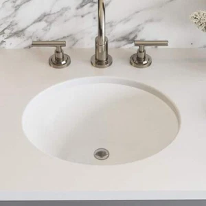 PELHAM and WHITE Undermount Bathroom Sink 19.7" Vitreous China Matte White Oval - Picture 1 of 1