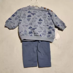 NWT Emily and Oliver Mountain Sweatshirt Knit Pants Outfit 6-9 Months Baby Boy - Picture 1 of 1
