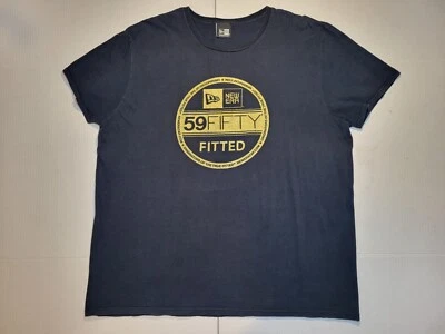 Винтажная футболка Y2K New Era с золотым логотипом черная мужская размер XXL уличная одежда ретро - Изображение 1 из 4