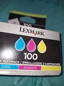 Lexmark 100XL 3 Ink Multipack Genuine Cartridge NEW SEALED Yellow Cyan Magenta - Picture 1 of 2