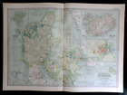 Edwardian Map of Denmark & Iceland, Faroe (1902) ex Century Atlas of the World
