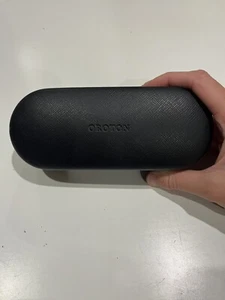 OROTON Eyeglasses Sunglasses Shades Hard Black Clam Case Snap Closure Felt VGC - Picture 1 of 3