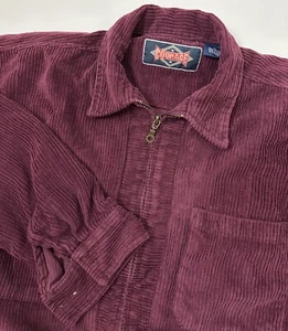 De Colección Años 90 Coraje Ancho Pana Pana Chaqueta Hombres M Borgoña Cremallera Completa Grunge - Imagen 1 de 15