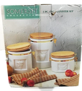 Sommerset Collection 3-piece oval canister set NIB (see notes) - Picture 1 of 8