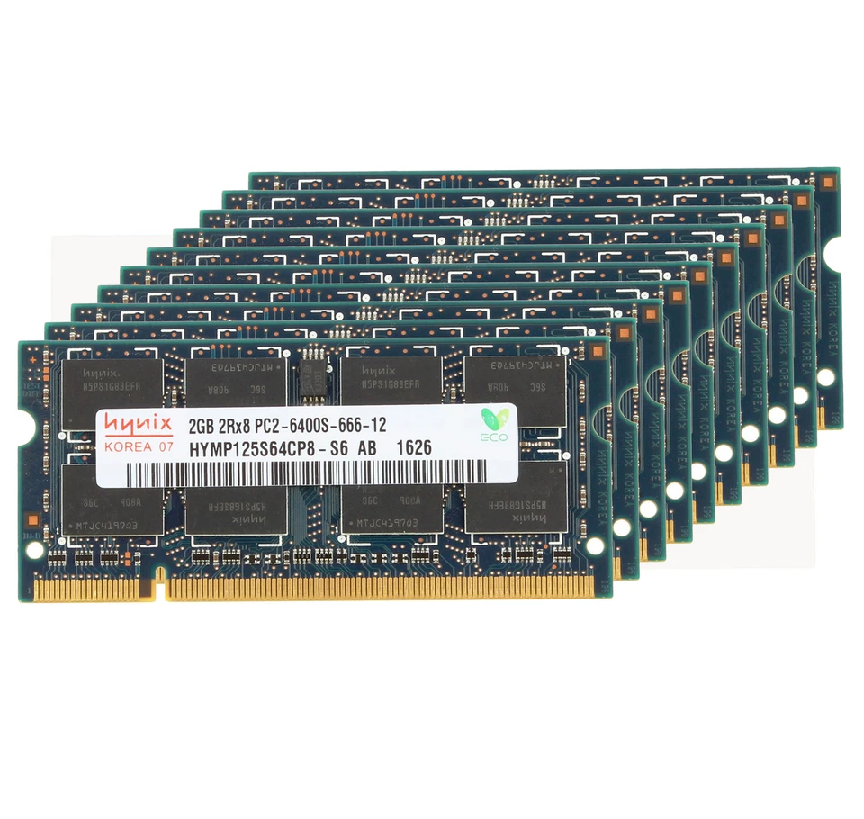 Lot Hynix 4GB 2GB 2RX8 PC2-6400S DDR2 800Mhz RAM 200Pin SODIMM Laptop Memory 2G - Image 1 of 4