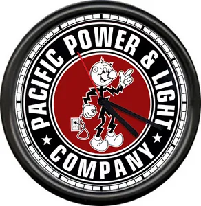 Reddy Kilowatt Pacific Power Co. Electrician Utility Lineman Sign Wall Clock - Picture 1 of 1