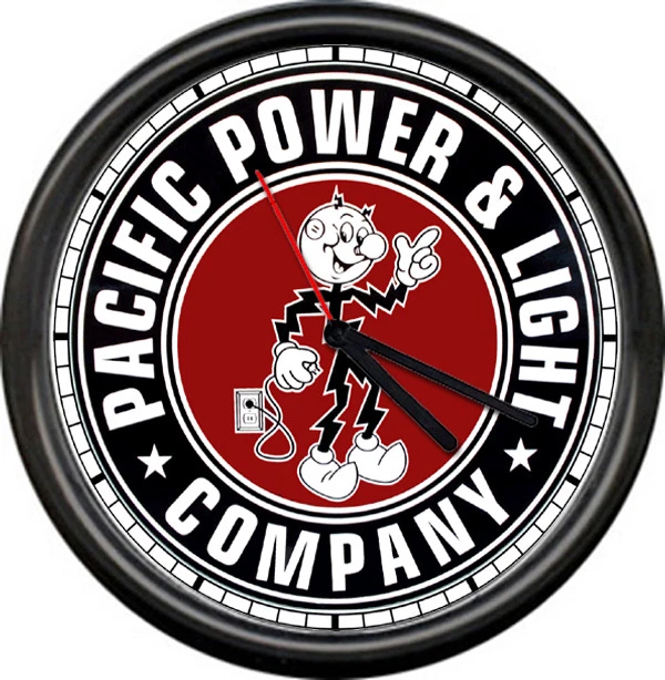 Reddy Kilowatt Pacific Power Co. Electrician Utility Lineman Sign Wall Clock - Image 1 of 1