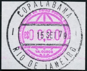 Brazil Brasil 1979 First ATM Stamp UPU Cr$ 0,20 First Day Cancel Copacabana Rio - Picture 1 of 1