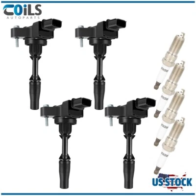 4 Ignition Coil & Spark Plug Fit For Cadillac ATS CT6 CTS 2.0L 2.5L 2014 2015 - Image 1 of 4