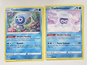 Castform Rainy 033 Snowy 034/198 Chilling Reign Pokemon Card Sowsow Miki Kudo - Picture 1 of 2