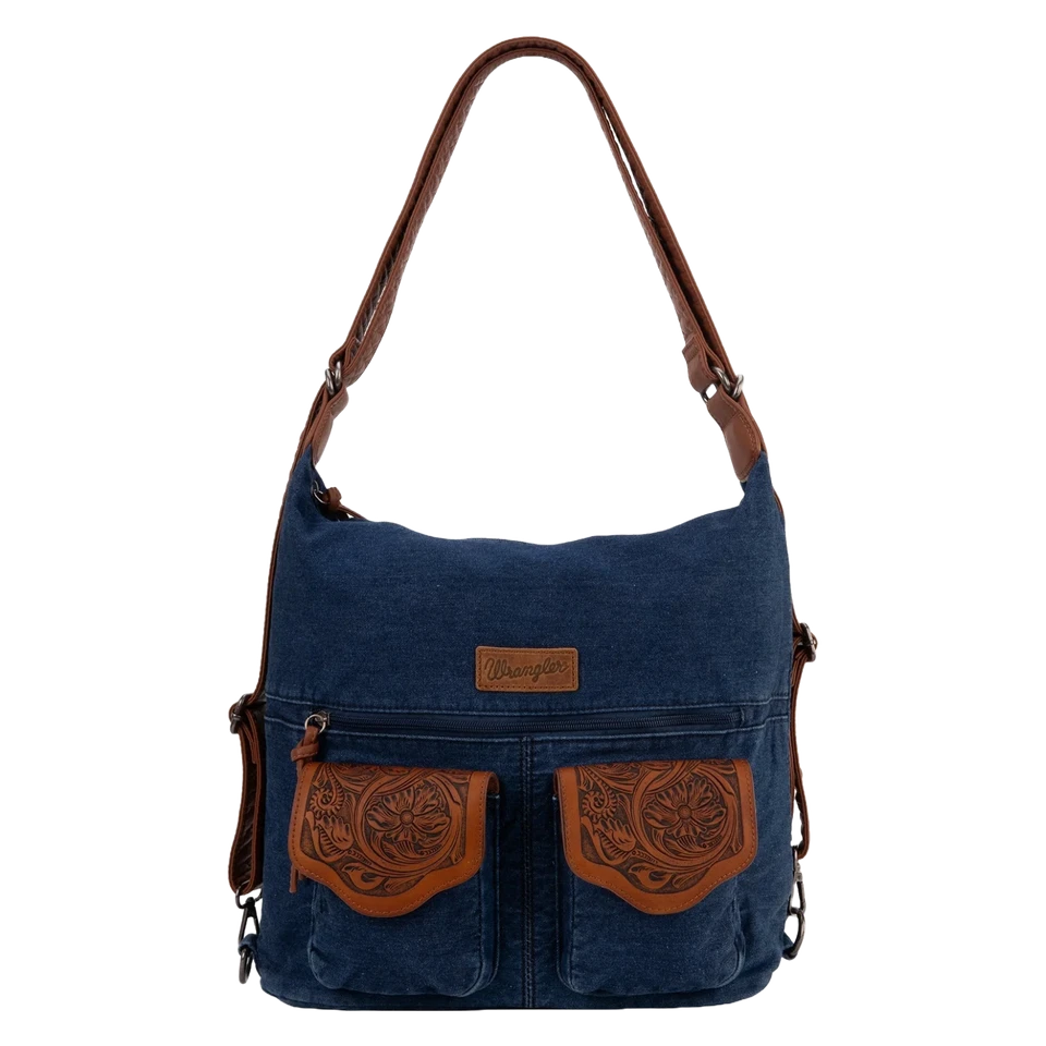 Bolso Hobo Wrangler Damas Floral Tooled Azul Marino Denim WG103-2008NY Foto 1 de 3