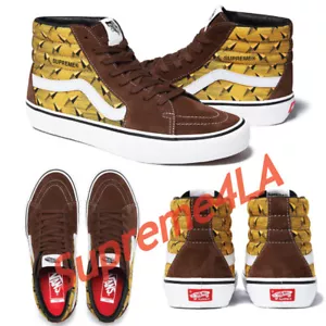 Supreme 19S/S Vans® Diamantplatte Sk8-Hi Pro braun Größe 8 1000 % authentisch - Bild 1 von 3